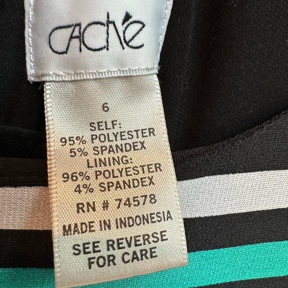 Vintage Y2K Cache Bright Retro Cocktail Party Midi Dress Size 6 Small S - Picture 9 of 11